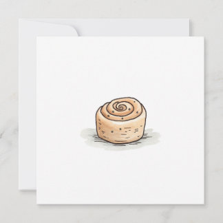 Cute Watercolor Cinnamon Roll Holiday Card