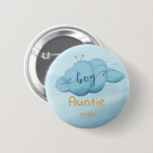 Cute Watercolor Cloud Baby Boy Shower Auntie-to-be