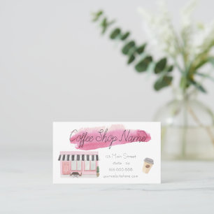 Cute Watercolor Coffee Shop Buisness Loyalty Card