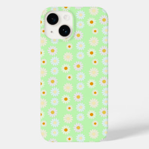 Cute watercolor colorful Daisy Pattern Green Case-Mate iPhone 14 Case