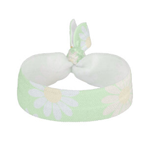 Cute watercolor colorful Daisy Pattern Green Elastic Hair Tie