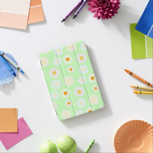Cute watercolor colorful Daisy Pattern Green iPad Mini Cover