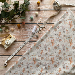 Cute Watercolor Corgi Dog Pattern Fabric