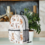Cute Watercolor Corgi Dog Pattern Monogram Printed Backpack<br><div class="desc">Trendy monogram design. Personalize with your name, monogram, initial or text. Perfect for wherever you go – whether you’re on the commute, at the gym or exploring the outdoors. Design personalized backpacks for school, work, or adventures in the wild. Get one for yourself! Get prepared for a festival, hike, or...</div>