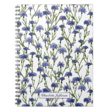 Cute Watercolor Cornflowers Monogrammed