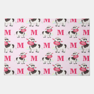 Cute Watercolor Cow Farm Animal Doormat