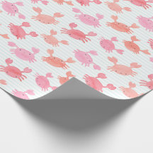 Cute Watercolor Crabs on mint stripe