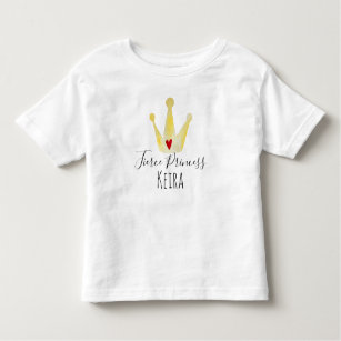 Cute Watercolor Crown Toddler Girl Princess & Name Toddler T-shirt