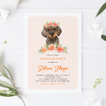 Cute Watercolor Dachshund Floral Kids Birthday Invitation<br><div class="desc">Cute Watercolor Dachshund  Peach Floral Kids Birthday Party Invitation | Invite family and friends to your kids birthday with this customizable floral invitation. It features watercolor illustrations of a Dachshund and peach flowers. This will also be the perfect invitation for dog birthdays.</div>