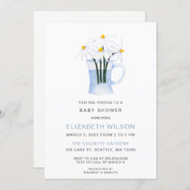 Cute Watercolor Daisy Gender Neutral Baby Shower Invitation