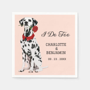 Cute Watercolor Dalmatian Dog Wedding Napkins