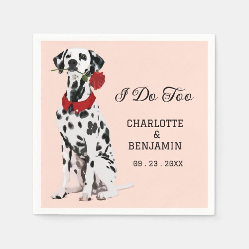 Cute Watercolor Dalmatian Dog Wedding   Napkins