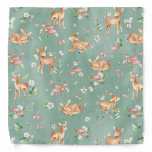 Cute Watercolor Deer Pattern Bandana