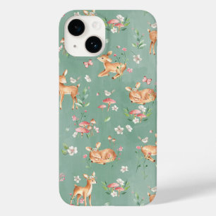 Cute Watercolor Deer Pattern Case-Mate iPhone 14 Case