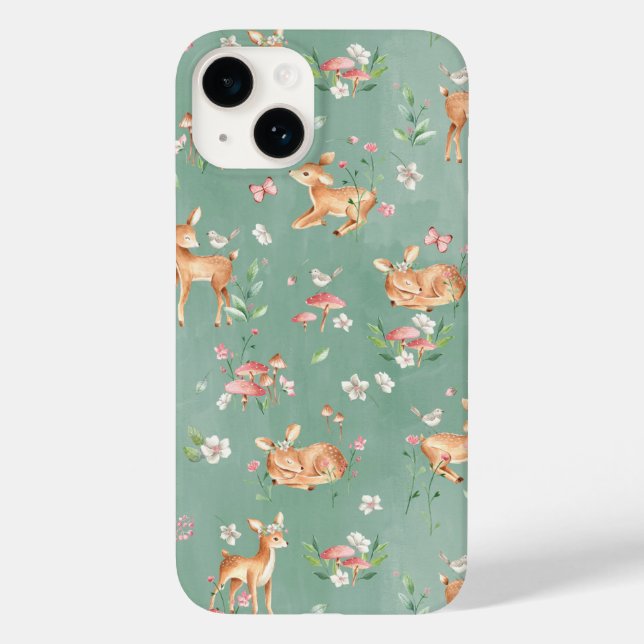 Cute Watercolor Deer Pattern Case-Mate iPhone Case (Back)