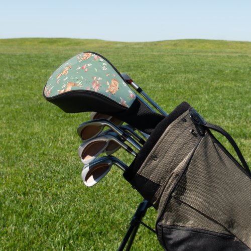 Cute Watercolor Deer Pattern Golf Head Cover