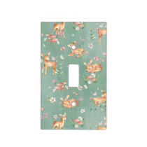 Cute Watercolor Deer Pattern Light Switch Cover