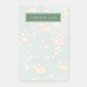 Cute Watercolor Deer Pattern Post-it Notes
