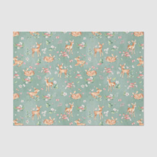 Cute Watercolor Deer Pattern Tissue Paper