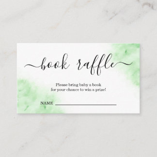 Cute Watercolor Diaper Book Raffle For Baby Shower Enclosure Card