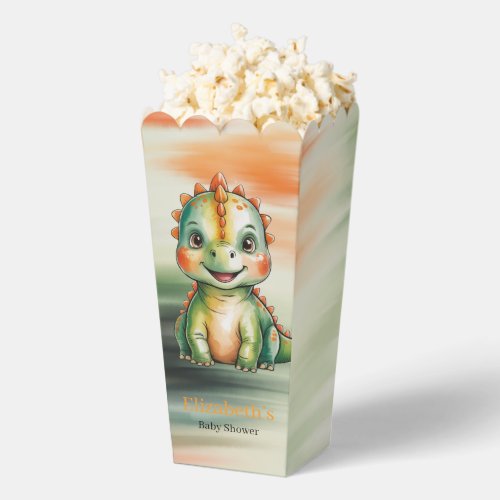 Cute Watercolor Dinosaur Baby Shower Favor Boxes