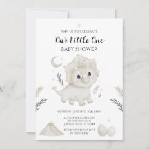 Cute Watercolor Dinosaur Baby Shower  Invitation