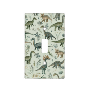 Cute Watercolor Dinosaur Light Switch Cover