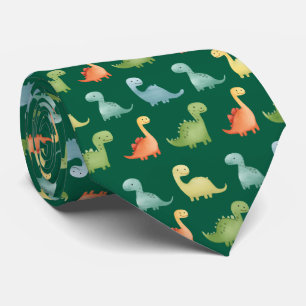 Cute Watercolor Dinosaur Pattern Neck Tie