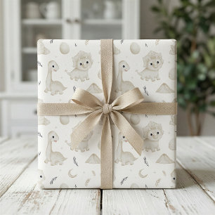 Cute Watercolor Dinosaur Pattern Wrapping Paper