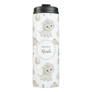Cute Watercolor Dinosaur School Kids Personalized Thermal Tumbler