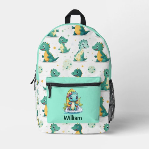 Cute Watercolor Dinosaurs Pattern Printed Backpack