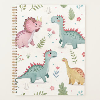 Cute Watercolor Dinosaurs Planner