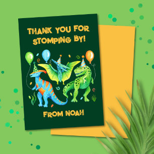 Cute Watercolor Dinosaurs T rex Thank You Card