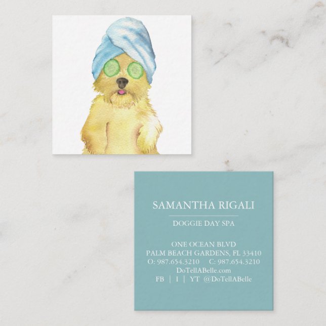 Cute Watercolor Dog Business Cards (Front/Back)