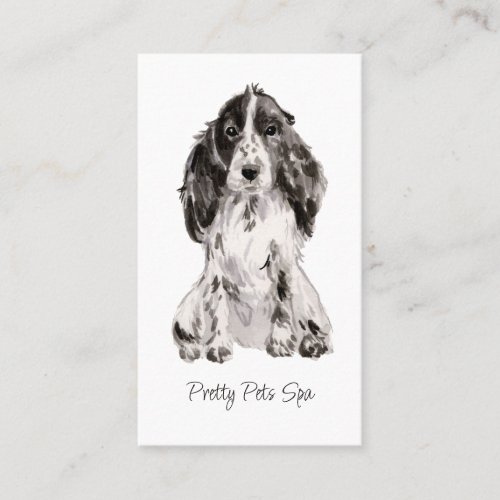 Cute Watercolor Dog Face Pet Groomer Dog Spa Business Card