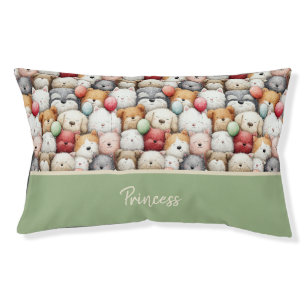 Cute Watercolor Dog Friends Illustration Pet Bed