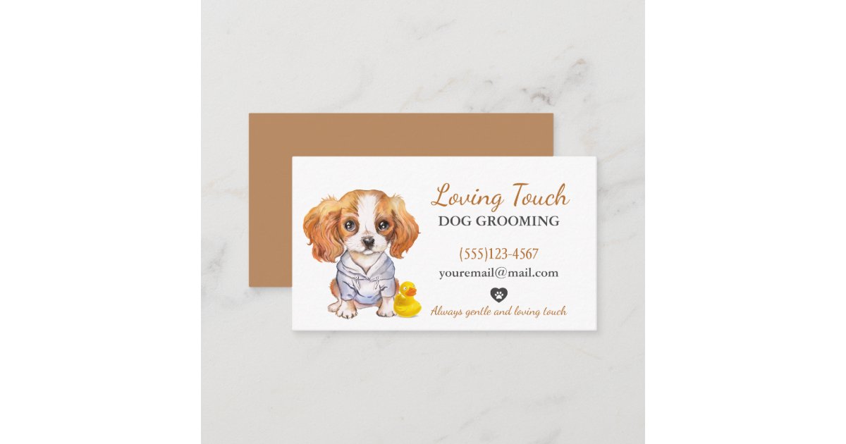 Cute Watercolor Dog Grooming Service Business Card | Zazzle