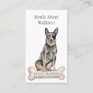 Cute Watercolor Dog Walker  Business Card