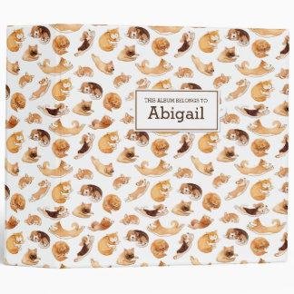 Cute Watercolor Dogs Illustrated Pattern Binder