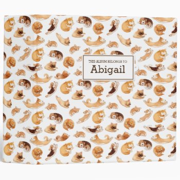 Cute Watercolor Dogs Illustrated Pattern Binder by funkypatterns at Zazzle