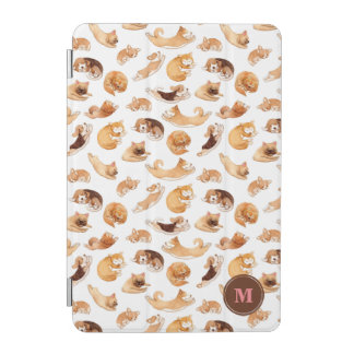 Cute Watercolor Dogs Illustrated Pattern iPad Mini Cover