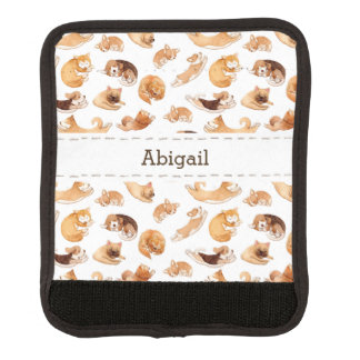 Cute Watercolor Dogs Illustrated Pattern Luggage Handle Wrap