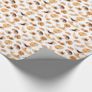 Cute Watercolor Dogs Illustrated Pattern Wrapping Paper