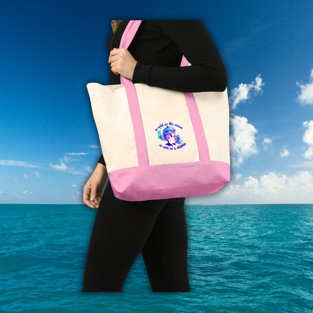 Cute Watercolor Dolphins Quote | Tote Bag (Creator Uploaded)