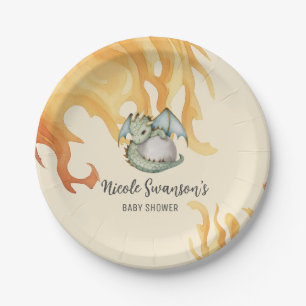 Cute Watercolor Dragon Egg Party Paper Plates