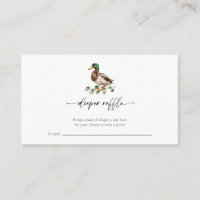Cute Watercolor Duck Baby Shower Diaper Raffle