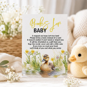 Cute Watercolor Duck Books for Baby Shower Invitation