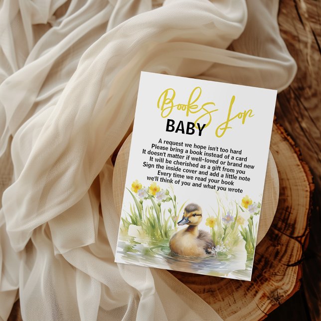 Cute Watercolor Duck Books for Baby Shower Invitation (Creator Uploaded)