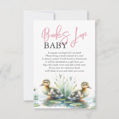  Cute Watercolor Ducks Books for Baby Girl Invitation