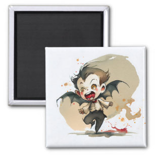 Cute Watercolor Dungeons and Dragons Vampire Magnet
